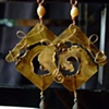 Big gold swirls earrings - E88