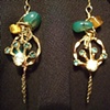 Emerald tiger vintage earrings - E 23