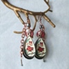 Art Nouvea Motif earrings with pearls - E 96
