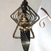 Silver & black geometric necklace - N 153