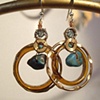 Gold & amber glass hoops - E 17
