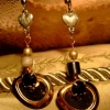 Gold disks w hearts - E 006