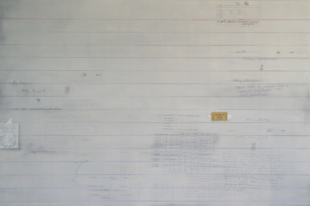 oil graphite painting index card by Molly Springfield