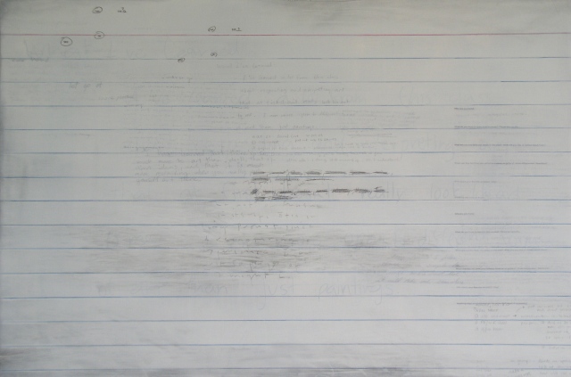 oil graphite painting index card by Molly Springfield