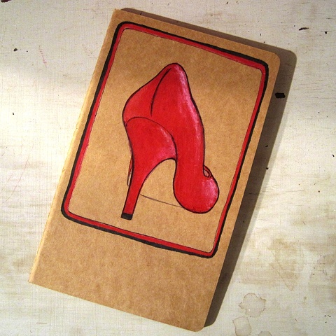 Linda Boucher is best known for her colourful paintings of gorgeous women and their gorgeous shoes. You can now own an original artwork by Linda B on a Moleskine notebook.