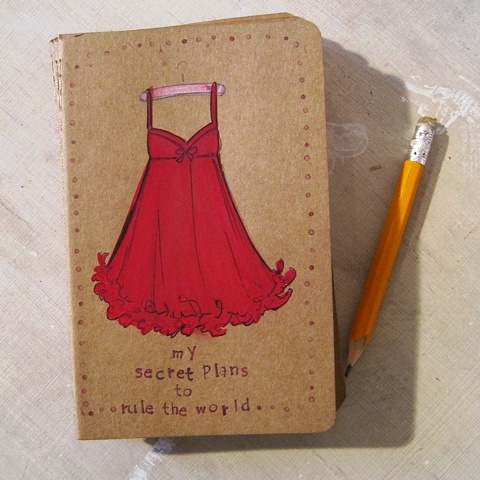 My secret plans to rule the world are really coming to together with the help of this hand illustrated moleskine journal by Linda Boucher.