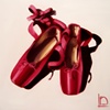 Red Satin Ballet Pointes 
by Linda Boucher