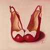 Bows on Her Toes
Small Original Oil Painting
by Linda Boucher