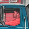 Worker in Garbage Truck