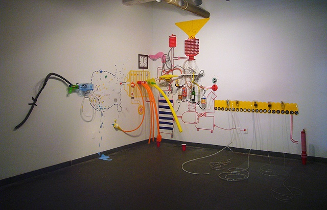 trash, drink machine, installation