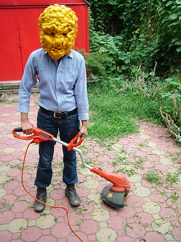 Yellow Mask: Free Service
Weed wacking - Before 
(Sunset Park, Brooklyn, NYC)