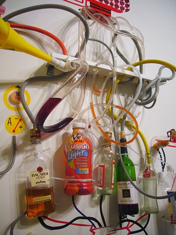 trash, drink machine, installation
