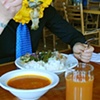 Yellow Mask: 
Having a lunch