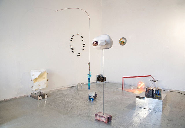 Installation shot of 9 sculptures in my studio