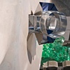 Detail view of "Bottle Neck" at Flux Factory, NY, 2011.