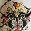 panther head watercolor