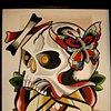 skull and butterfly