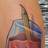 wine glass with a pencil