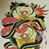 snake and roses