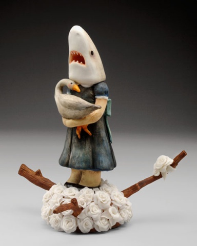 Shark Girl with Gray Goose