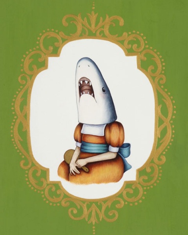Shark Girl with Hand Mirror