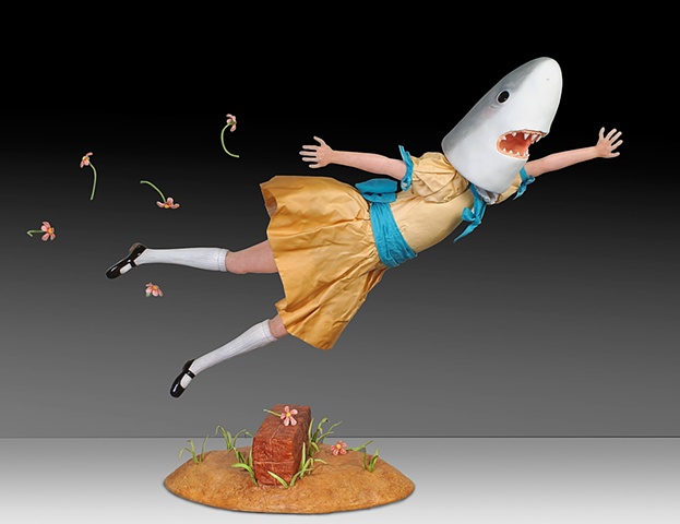 Shark Girl with Brick Wall