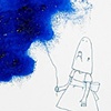 Shark Girl with Blue Cloud