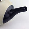Black and White Teapot with Platinum Luster