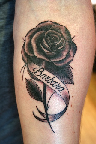 Black and Grey Rose Tattoo by Heath Nock Tattoo Sydney