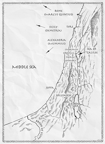Pen and ink map illustration for novel by author Susan Little