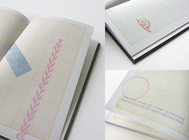 letterpress, graph paper, one of a kind, hardcover, book, case, sketchbook, journal, notebook, vintage paper, ephemera, marianne dages, huldra press