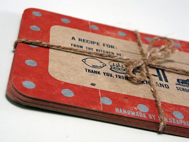 custom letterpress recipe cards handmade recycled by huldra press marianne dages