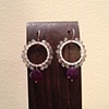 purple chalcedony & labradorite hoops
