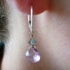 pink quartz w gray quartz earrings