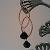 black spinel & gold drops