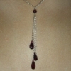 garnet three drop necklace