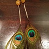 peacock feathers & yellowish quartz w/ matte gold
