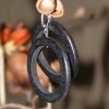 black wooden circles