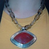smoky quartz & akik necklace