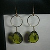 green glass w/ gold hoops