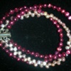 colorful three strand pearls