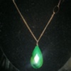 green stone w/ gold chain