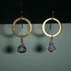amethyst & gold hoops