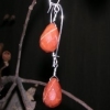 aventurine on silver hoops