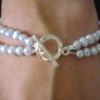 two strand gray pearls w toggle bracelet