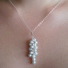 ivory pearl cluster drop necklace