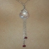 rose quartz w/ sapphire drops necklace