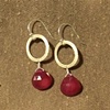 pink quartz & silver hoops