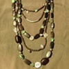 wood, turquoise, silver layer necklace
