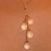 rose quartz four drop necklace
